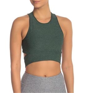 Outdoor Voices green back cutout sports bra